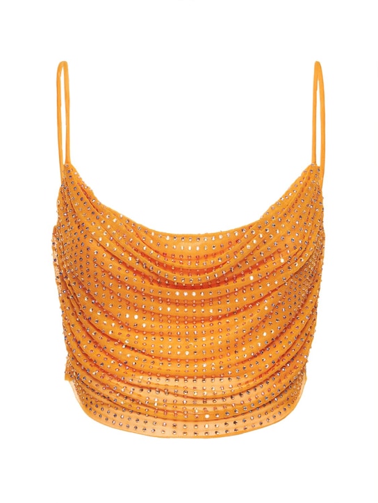 Self-portrait: 橙色网眼上衣 - 橙色 - women_0 | Luisa Via Roma