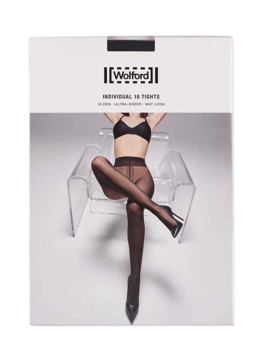 Wolford: Individual 10 ultra-sheer mat stockings - Black - women_0 | Luisa Via Roma