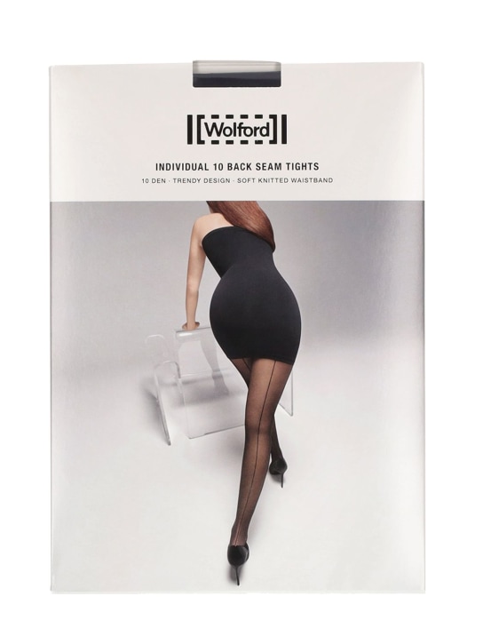 Wolford: Individual 10 back seam tights - Siyah - women_0 | Luisa Via Roma
