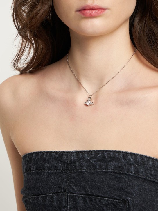Vivienne Westwood: Ariella crystal pendant necklace - Gümüş - women_1 | Luisa Via Roma