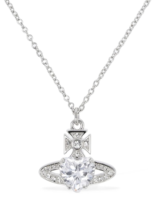 Vivienne Westwood: Ariella crystal pendant necklace - Gümüş - women_0 | Luisa Via Roma