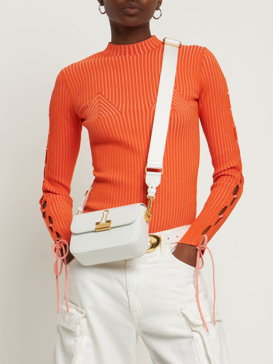 Off-White: Small Plain Binder shoulder bag - Beyaz - women_1 | Luisa Via Roma