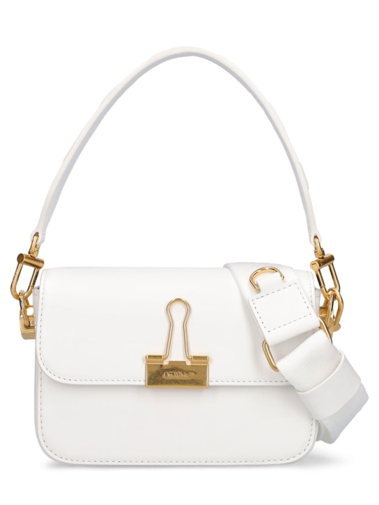 Off-White: Small Plain Binder shoulder bag - Beyaz - women_0 | Luisa Via Roma