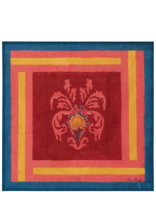 LISA CORTI: Lot de 4 serviettes de table Brocade Royal Blue - Rouge/Multicolore - ecraft_1 | Luisa Via Roma