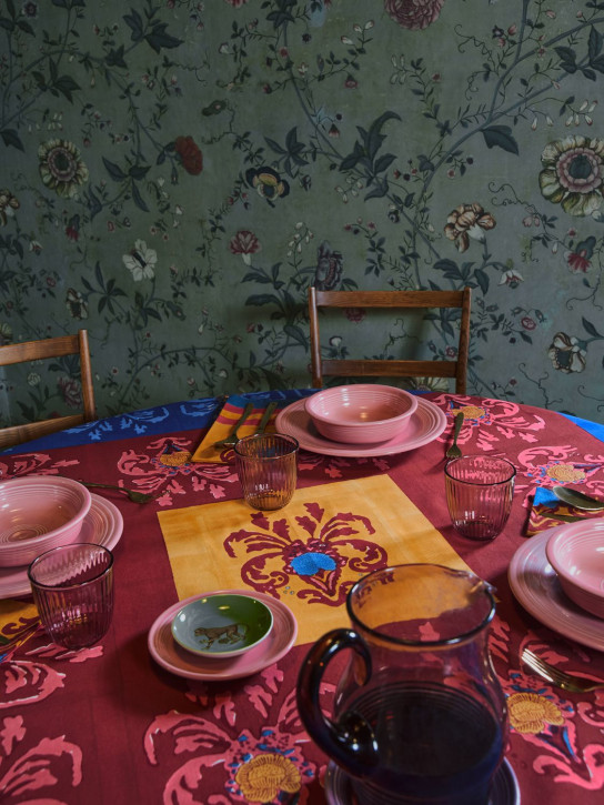 LISA CORTI: Brocade Royal Blue tablecloth - Multicolor - ecraft_1 | Luisa Via Roma