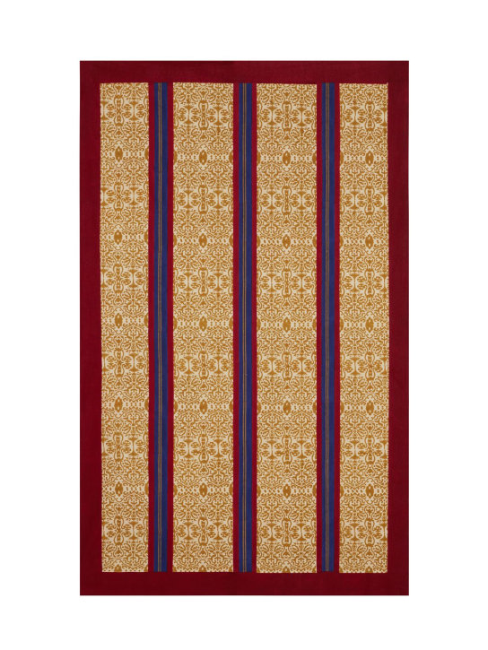 LISA CORTI: Damask Stripes Chutney tablecloth - Gold/Multi - ecraft_0 | Luisa Via Roma