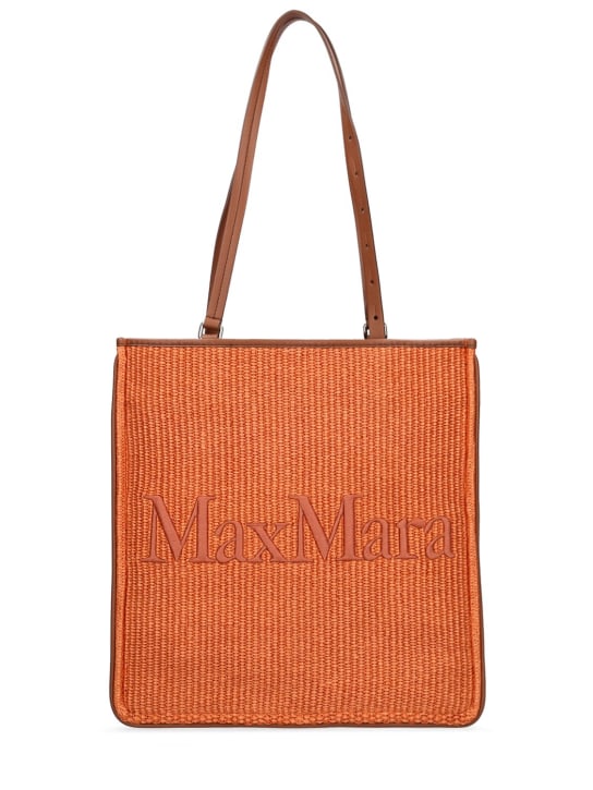 Max Mara: Easybag raffia effect tote bag - women_0 | Luisa Via Roma