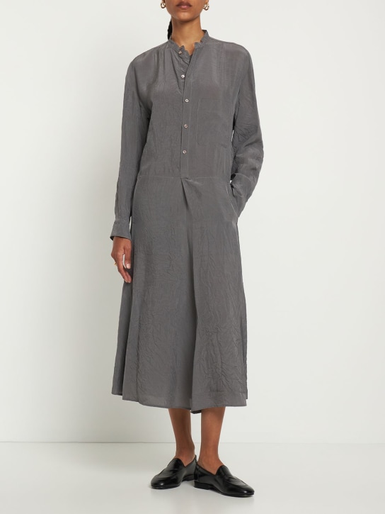 Lemaire: 粘胶纤维迷笛衬衫裙 - 灰色 - women_1 | Luisa Via Roma