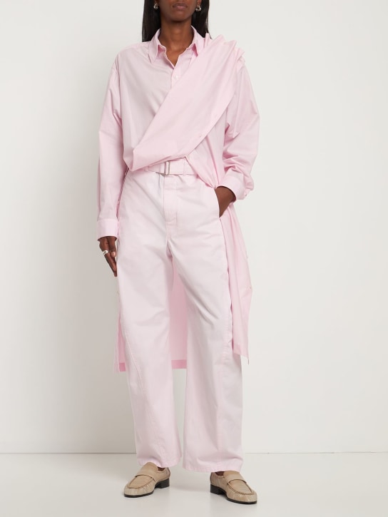 Lemaire: Belted cotton twisted pants - women_1 | Luisa Via Roma