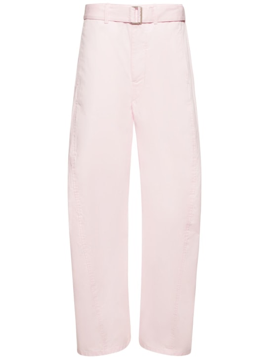 Lemaire: Belted cotton twisted pants - women_0 | Luisa Via Roma