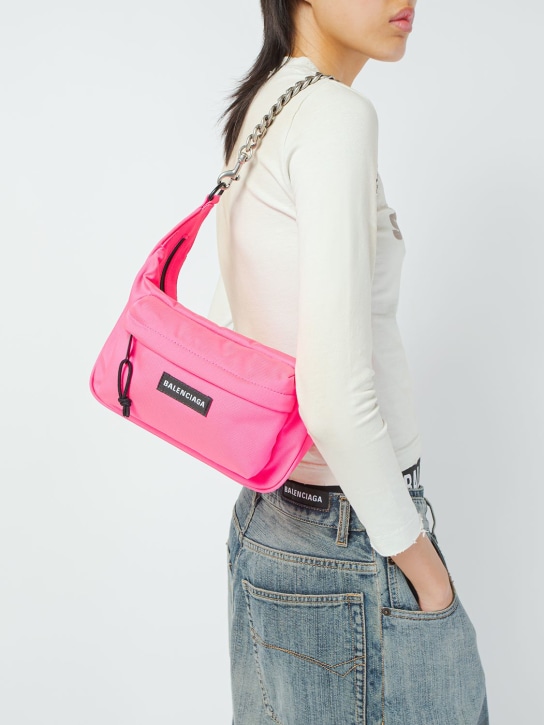 Balenciaga: Medium Raver nylon bag - Hot Pink - women_1 | Luisa Via Roma