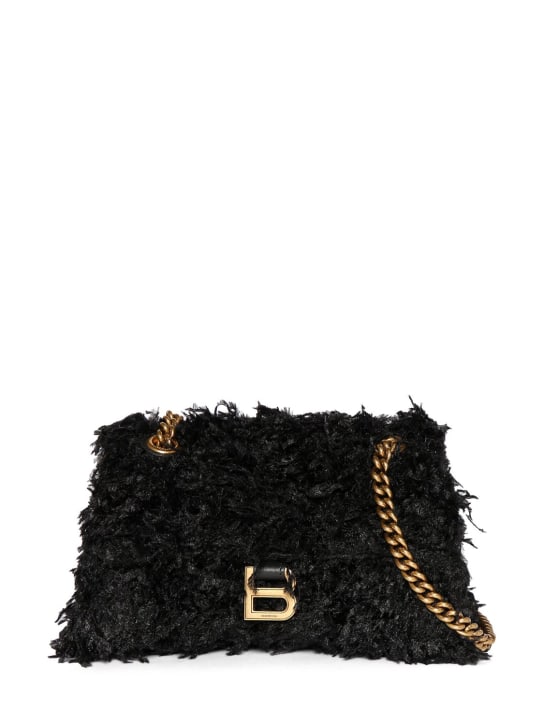 Balenciaga: Petit sac porté épaule en simili-cuir Crush - Noir - women_0 | Luisa Via Roma