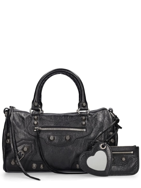 Balenciaga: Medium Le Cagole leather duffle bag - Siyah - women_0 | Luisa Via Roma