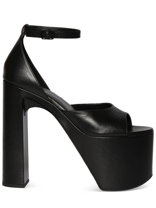 Balenciaga: 110mm Camden leather sandals - Siyah - women_0 | Luisa Via Roma