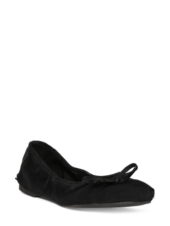 Balenciaga: 豹纹绸缎芭蕾平底鞋 - 黑色 - women_1 | Luisa Via Roma