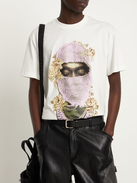 Ih Nom Uh Nit: Mask Roses 프린트 티셔츠 - 화이트 - men_1 | Luisa Via Roma