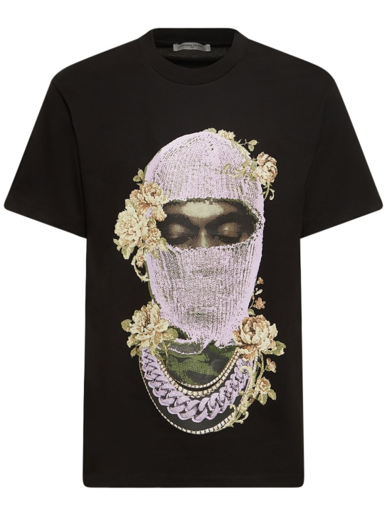 Ih Nom Uh Nit: T-shirt imprimé Mask Roses - Noir - men_0 | Luisa Via Roma