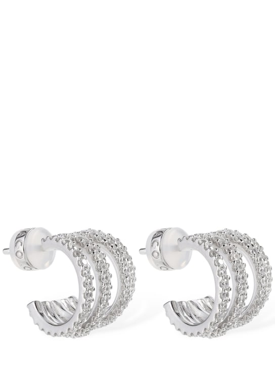 Apm Monaco: Five-hoop crystal earrings - Silver - women_0 | Luisa Via Roma