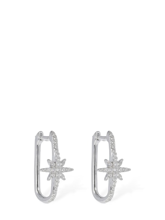 Apm Monaco: Meteorites rectangular crystal earrings - Silver - women_1 | Luisa Via Roma