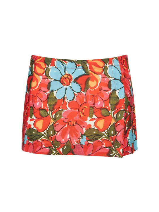 Miaou: Micro printed mini skirt - Pink/Multi - women_0 | Luisa Via Roma