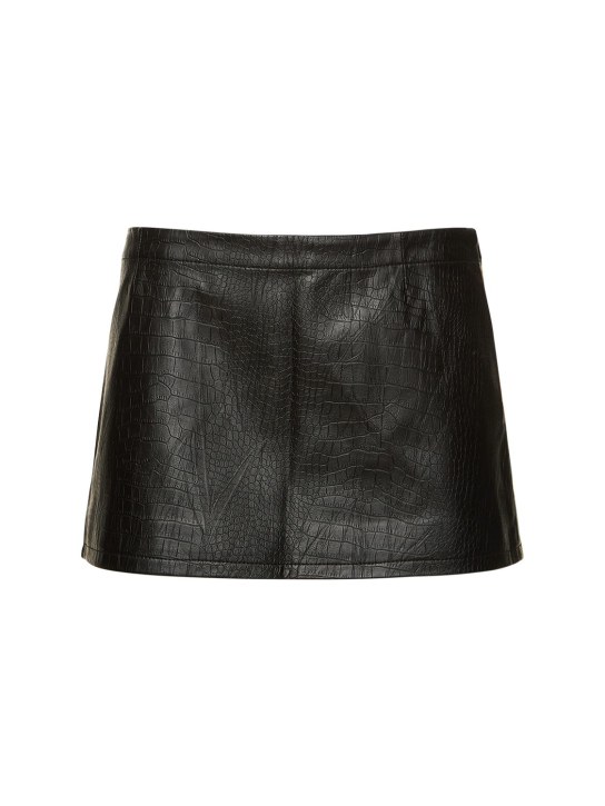 Miaou: Jupe courte en simili-cuir Fig - Noir - women_0 | Luisa Via Roma