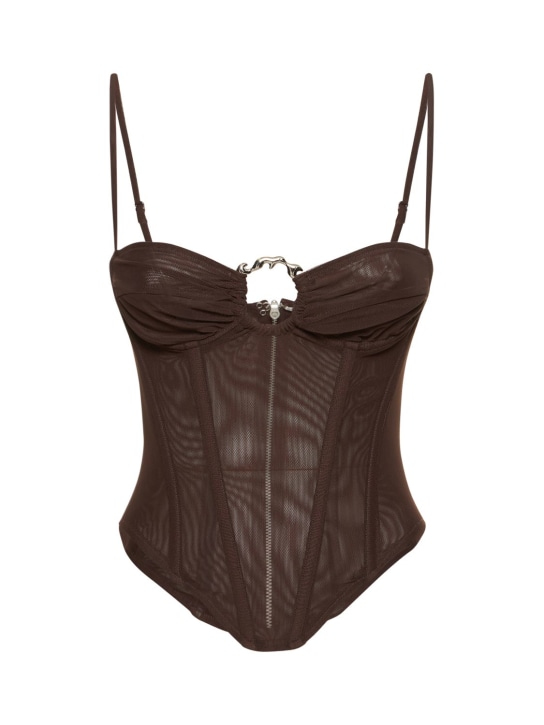 Miaou: Deia power mesh corset top - women_0 | Luisa Via Roma