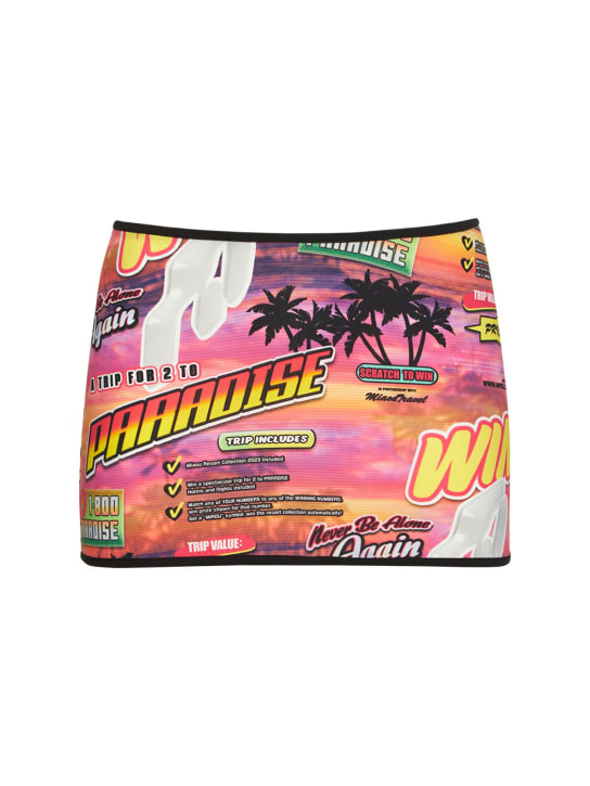 Miaou: Jupe courte en jersey imprimé Elektra - Fuchsia/Multicolore - women_0 | Luisa Via Roma