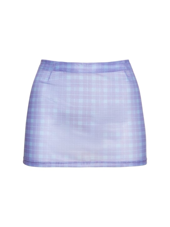 Miaou: Fig printed mesh mini skirt - Blue - women_0 | Luisa Via Roma