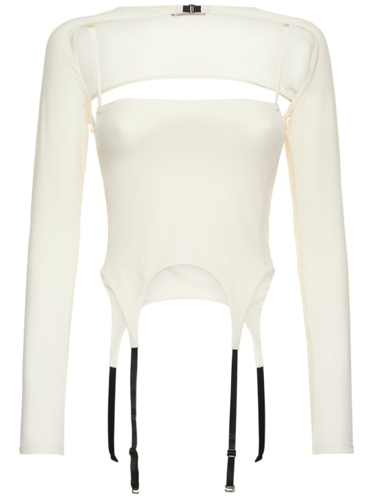 Miaou: Top Phoenix in tricot - Avorio - women_0 | Luisa Via Roma