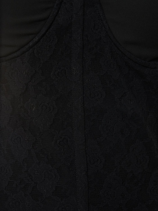 Heron Preston: Lace corset mini dress - Black - women_1 | Luisa Via Roma