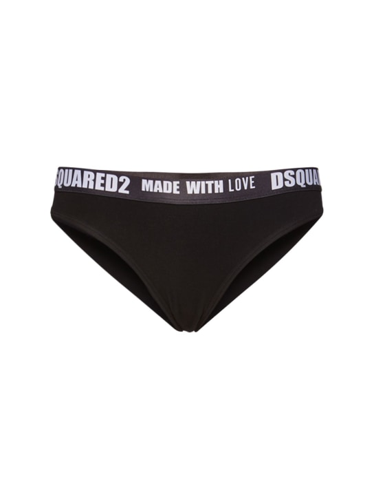 Dsquared2: Made With Love Logo tape briefs - Black - women_0 | Luisa Via Roma