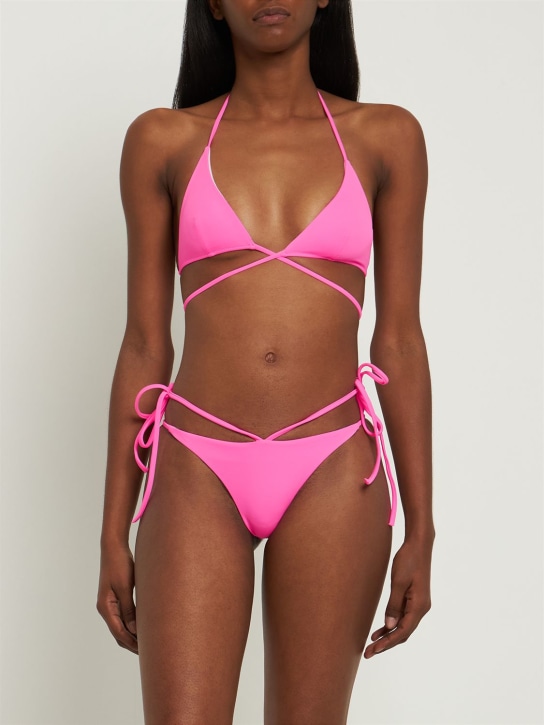 Dsquared2: Crossed triangle bikini top - Fuchsia - women_1 | Luisa Via Roma