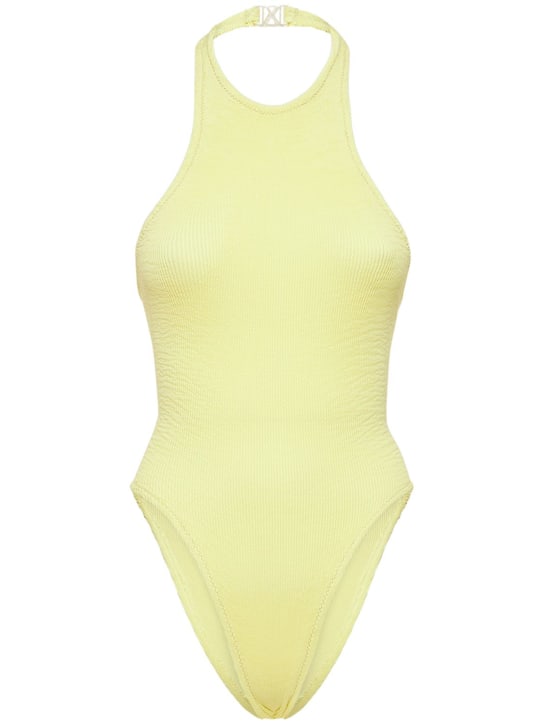 Reina Olga: The Surfer crinkled one piece swimsuit - Yellow - women_0 | Luisa Via Roma