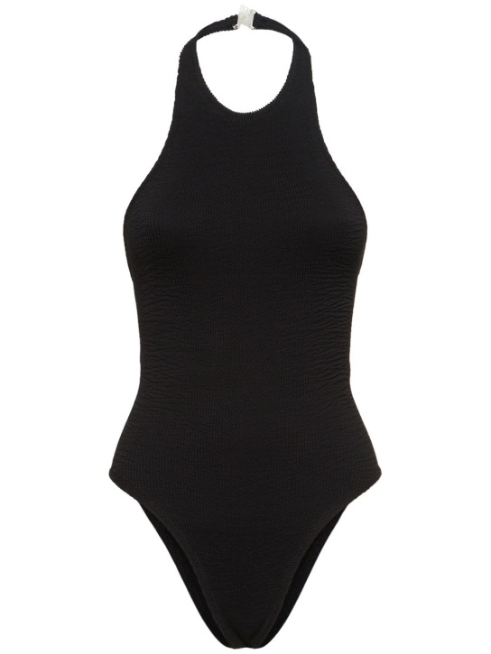 Reina Olga: The Surfer crinkled one piece swimsuit - Black - women_0 | Luisa Via Roma