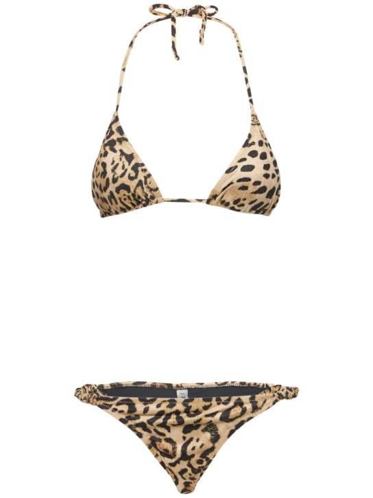 Reina Olga: Bedruckter Triangel-Bikini „Scrunchie“ - Leopard - women_0 | Luisa Via Roma