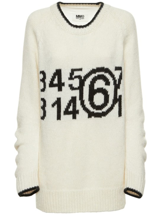 MM6 Maison Margiela: Logo cotton blend sweater - women_0 | Luisa Via Roma