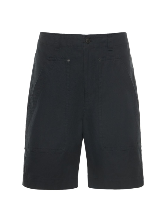 Marant: Cotton & linen carpenter shorts - men_0 | Luisa Via Roma