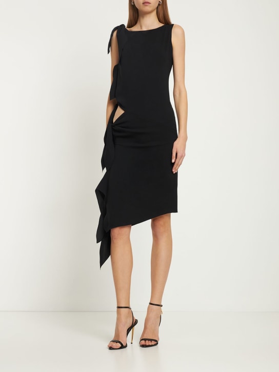 Stretch silk cady side-tie mini dress - Thumbnail 2
