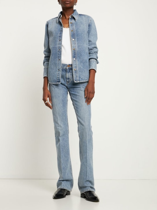 Petar Petrov: Camicia slim fit in denim di cotone - Blu - women_1 | Luisa Via Roma