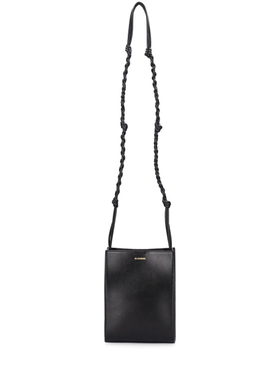 Jil Sander: Small Tangle soft Napa shoulder bag - Black - women_0 | Luisa Via Roma