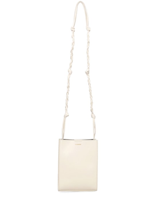 Jil Sander: Small Tangle soft Napa shoulder bag - Beyaz - women_0 | Luisa Via Roma
