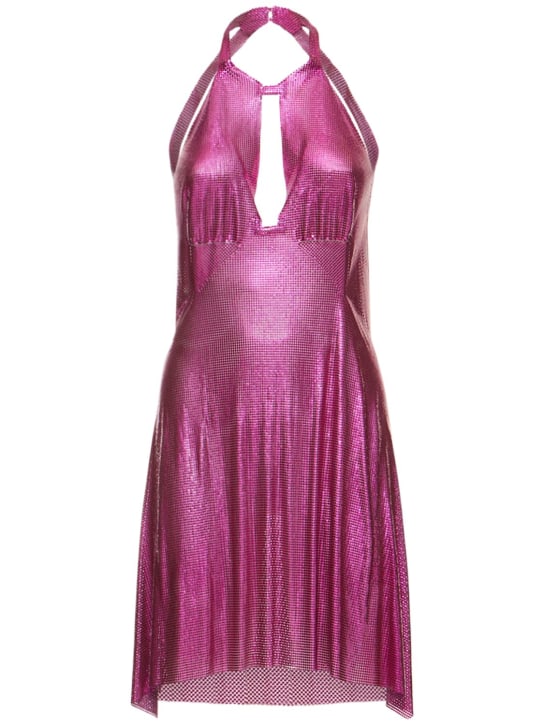 FANNIE SCHIAVONI: Vestito Taylor in mesh con cutout - Rosa - women_0 | Luisa Via Roma