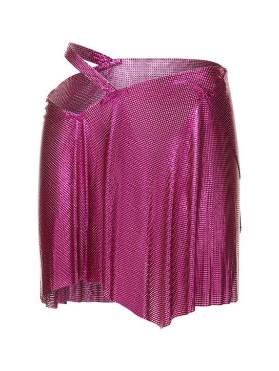 FANNIE SCHIAVONI: Iza mesh cutout mini skirt - Fuchsia - women_0 | Luisa Via Roma