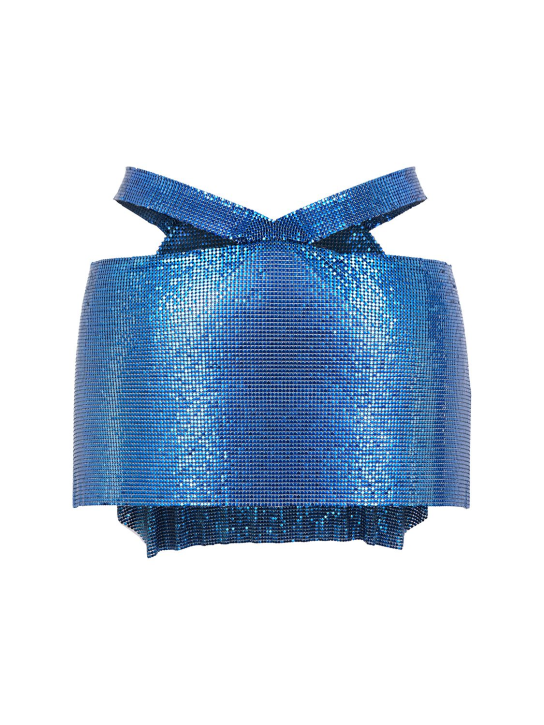 FANNIE SCHIAVONI: Minirock aus Mesh „Faye“ - Blau - women_0 | Luisa Via Roma