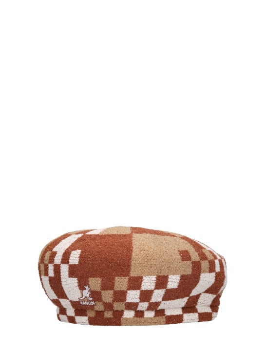 Kangol: Pop Gingham Jax beret - Brown/Beige - men_1 | Luisa Via Roma
