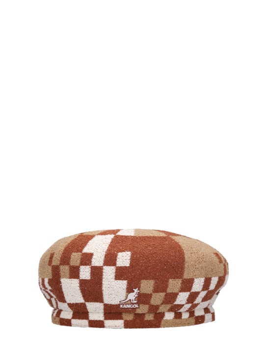 Kangol: Pop Gingham Jax beret - Brown/Beige - men_0 | Luisa Via Roma