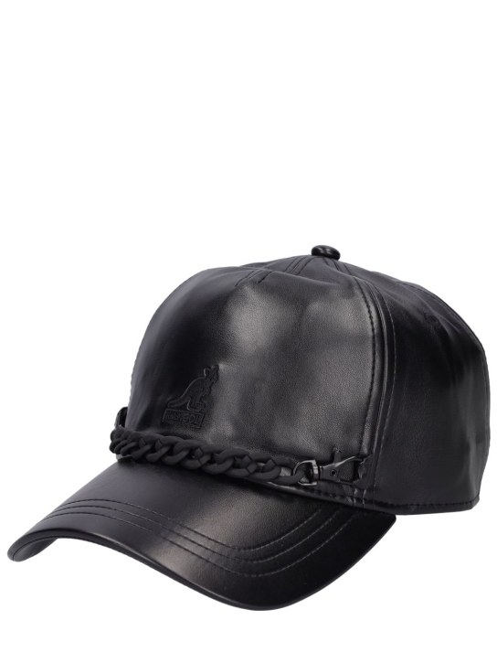 Kangol: Gorra de baseball de piel sintética - Negro - men_1 | Luisa Via Roma