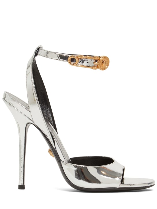 Versace: 110mm Mirroring leather sandals - women_0 | Luisa Via Roma