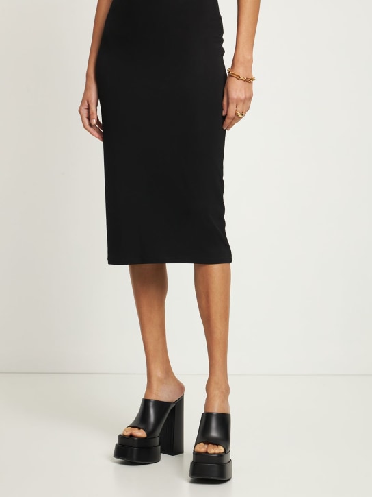 Versace: 155mm Leather platform sandals - Black - women_1 | Luisa Via Roma