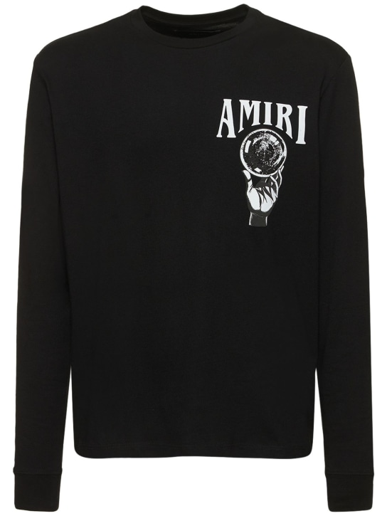 Amiri: Camiseta de jersey de algodón con manga larga - men_0 | Luisa Via Roma